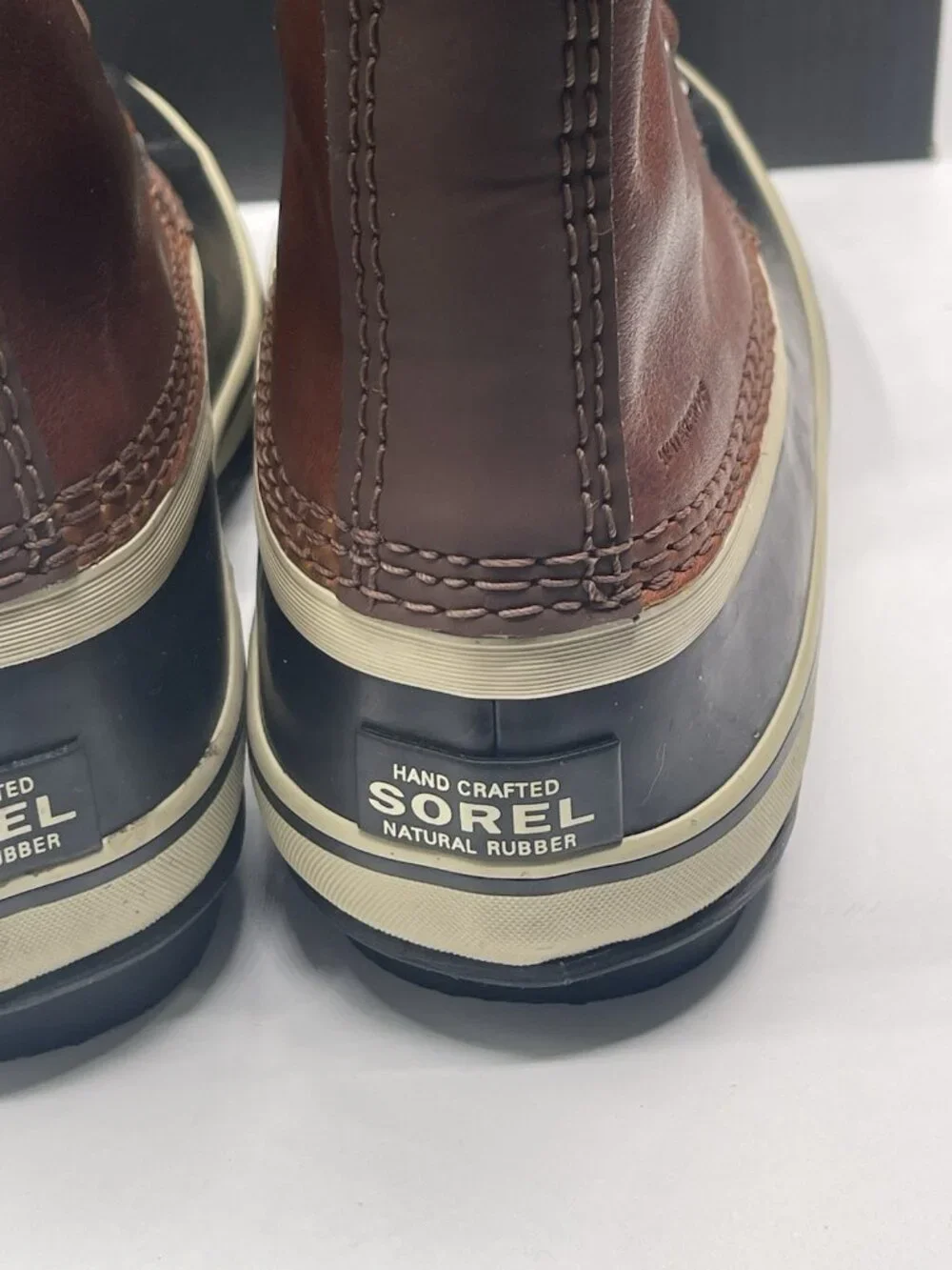 Sorel 1964 Premium‎ Duck Boots Brown Waterproof Leather Size 8.5 Oxford Tan